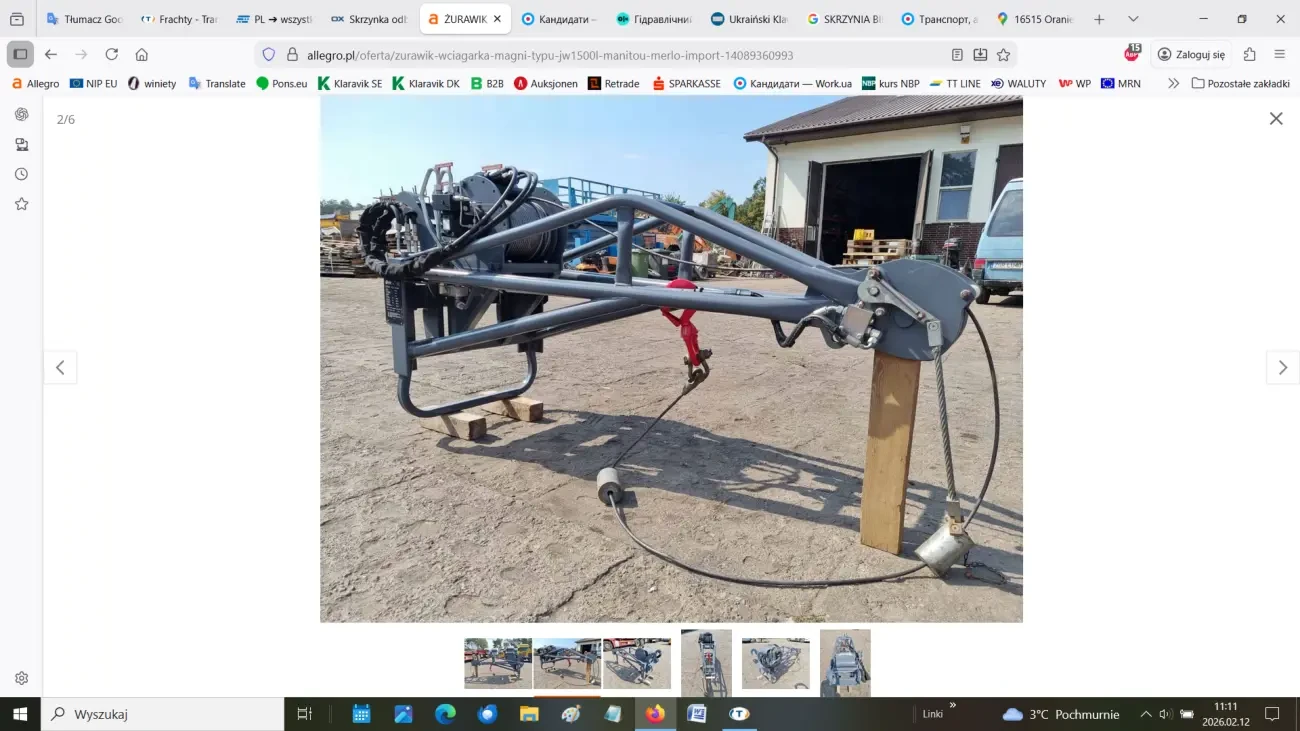 Cтрілa з гідравлічною лебідкою Magni JW1500L 2