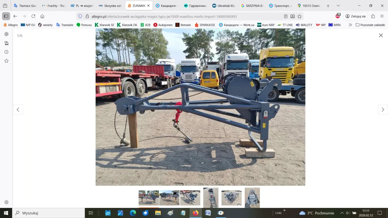 Cтрілa з гідравлічною лебідкою Magni JW1500L 7