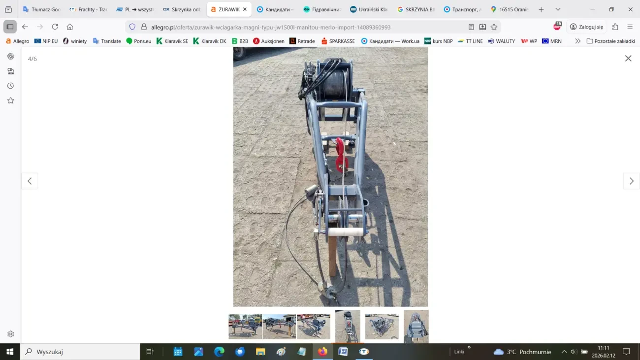 Cтрілa з гідравлічною лебідкою Magni JW1500L 4