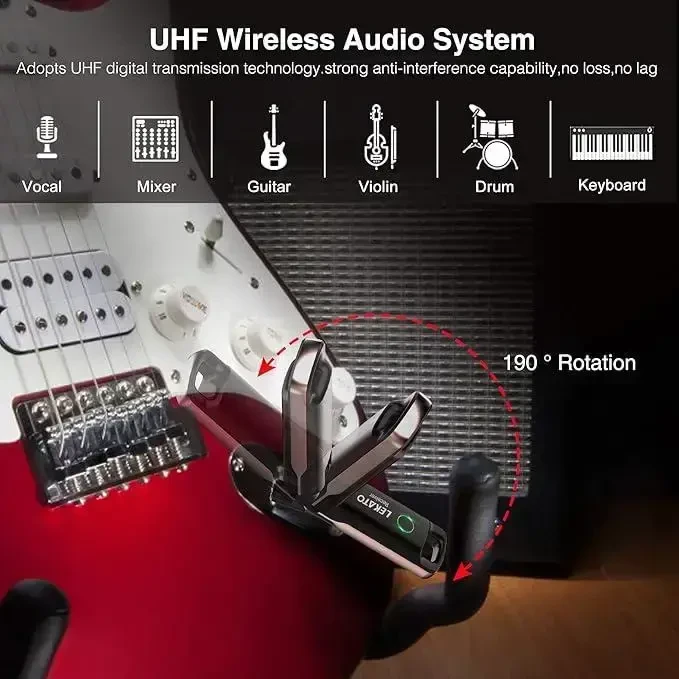 Бездротова гітарна система LEKATO з 70 каналами WS-70 4