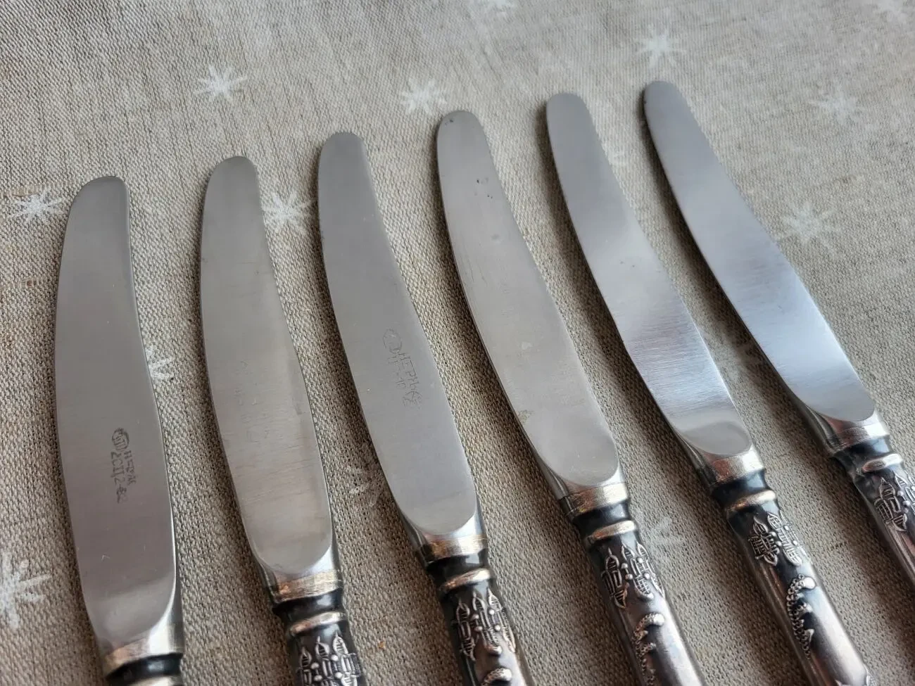 Ножи мельхиор 6 шт СССР 6