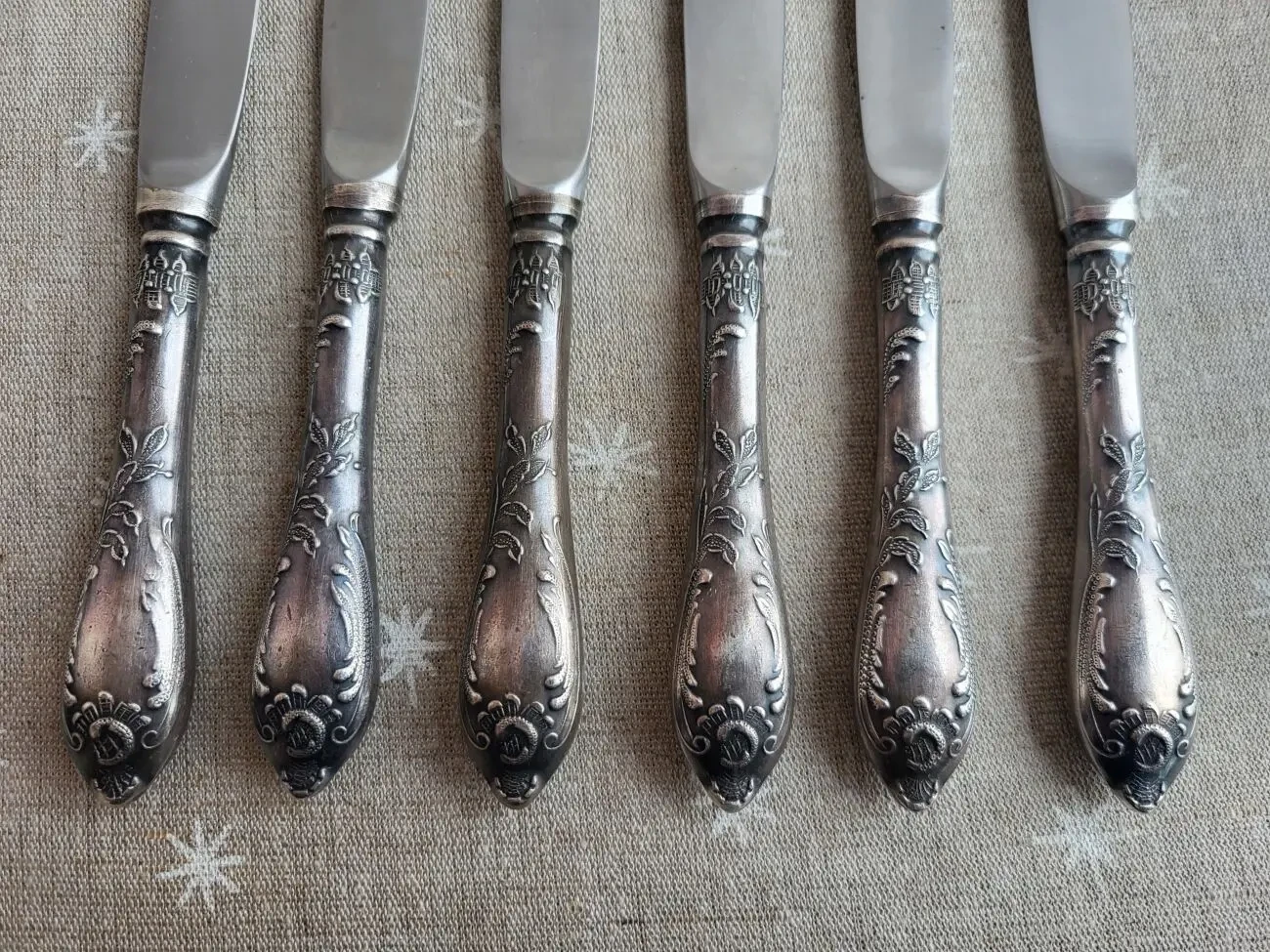 Ножи мельхиор 6 шт СССР 3