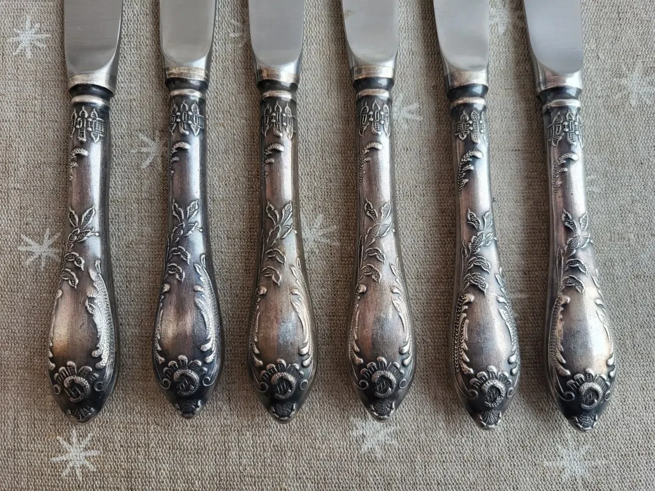 Ножи мельхиор 6 шт СССР 7