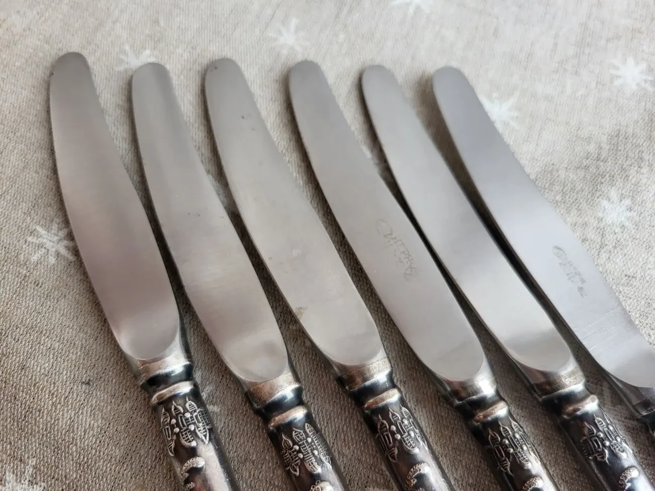 Ножи мельхиор 6 шт СССР 8