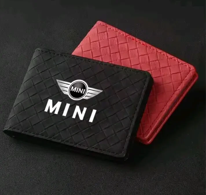 Стильний брендовий замшевий гаманець Mini Cooper для карт і документів 3