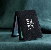 Стильний брендовий замшевий гаманець Mini Cooper для карт і документів