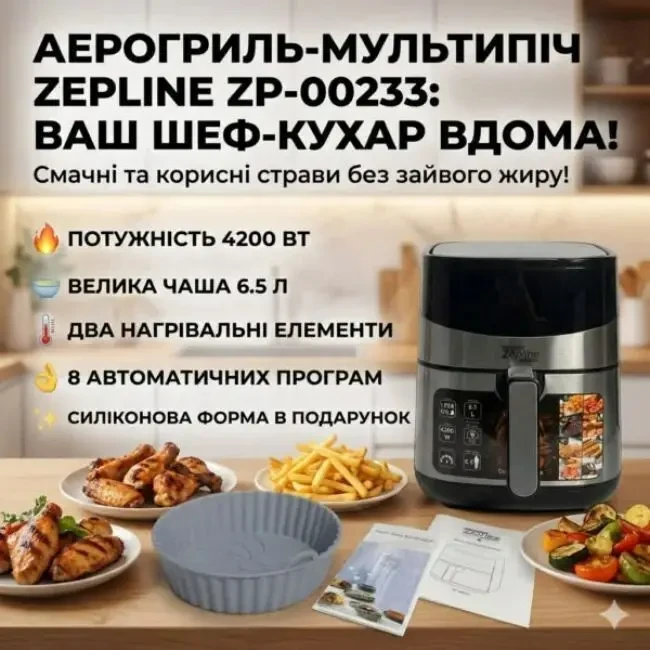 Аерофритюрниця мультипіч Zepline ZP-00233 (6.5 л, 4200 Вт)