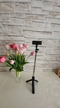 Потужний тримач, селфі палка до смартфона із Bluetooth кнопкою