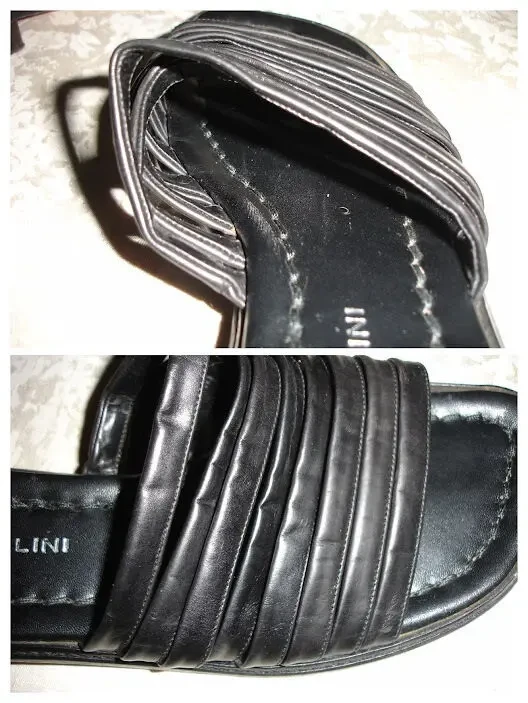 ШЛЬОПАНЦІ/босоніжки жіночі 39 р. (25,5 см). ШКІРА. Чорні. Брен 4