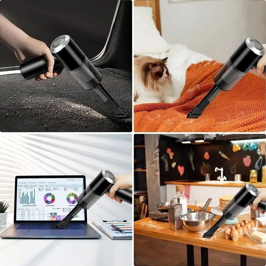 Автомобільний акумуляторний пилосос 2 в 1 Supretto Чорний 7