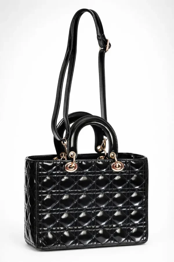 Універсальна елегантна чорна лакована сумка