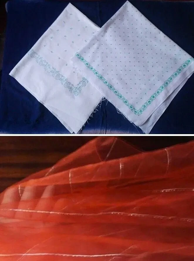 Платок хустка новые платки 2 шт. натуральный хлопок, рисунок зеленый 8