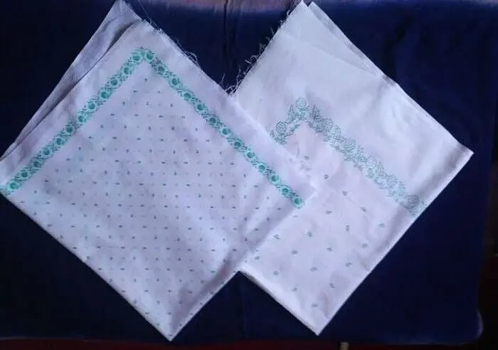 Платок хустка новые платки 2 шт. натуральный хлопок, рисунок зеленый 2