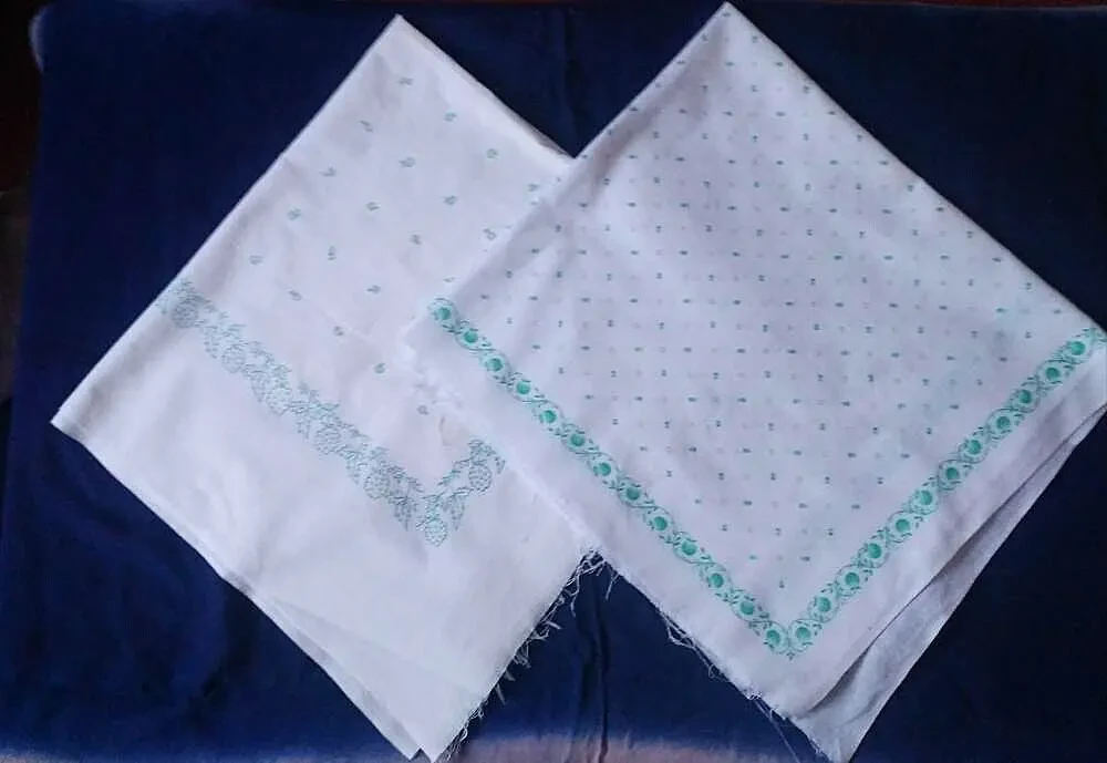 Платок хустка новые платки 2 шт. натуральный хлопок, рисунок зеленый