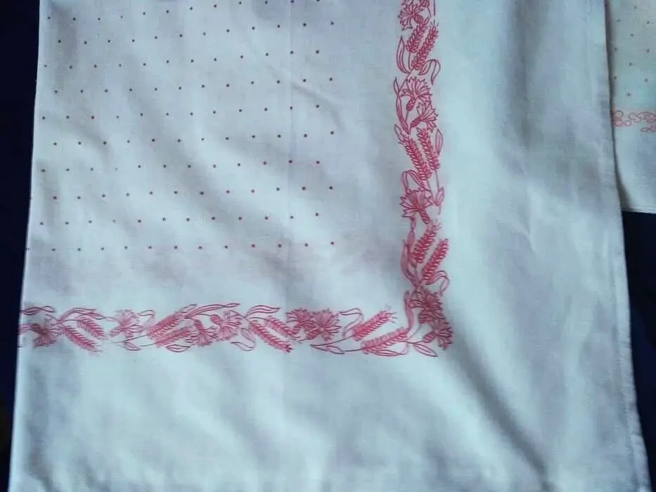 Платок хустка новые платки 2 шт. натуральный хлопок, белые, рисунок к 3