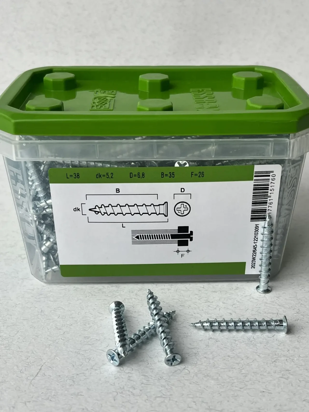 Гвинт для зшивання гіпсокартону ESSVE 5,2×38мм, PH2 цинк 400шт 532538 8