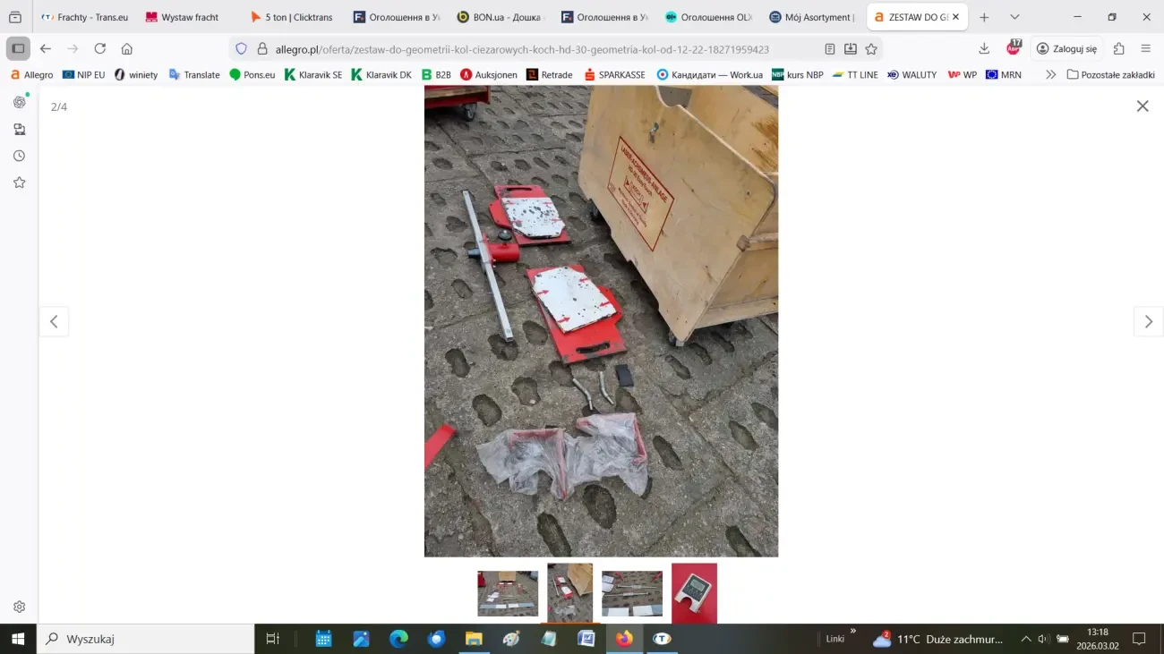 Комплект для регулювання геометрії коліс вантажних авто 2