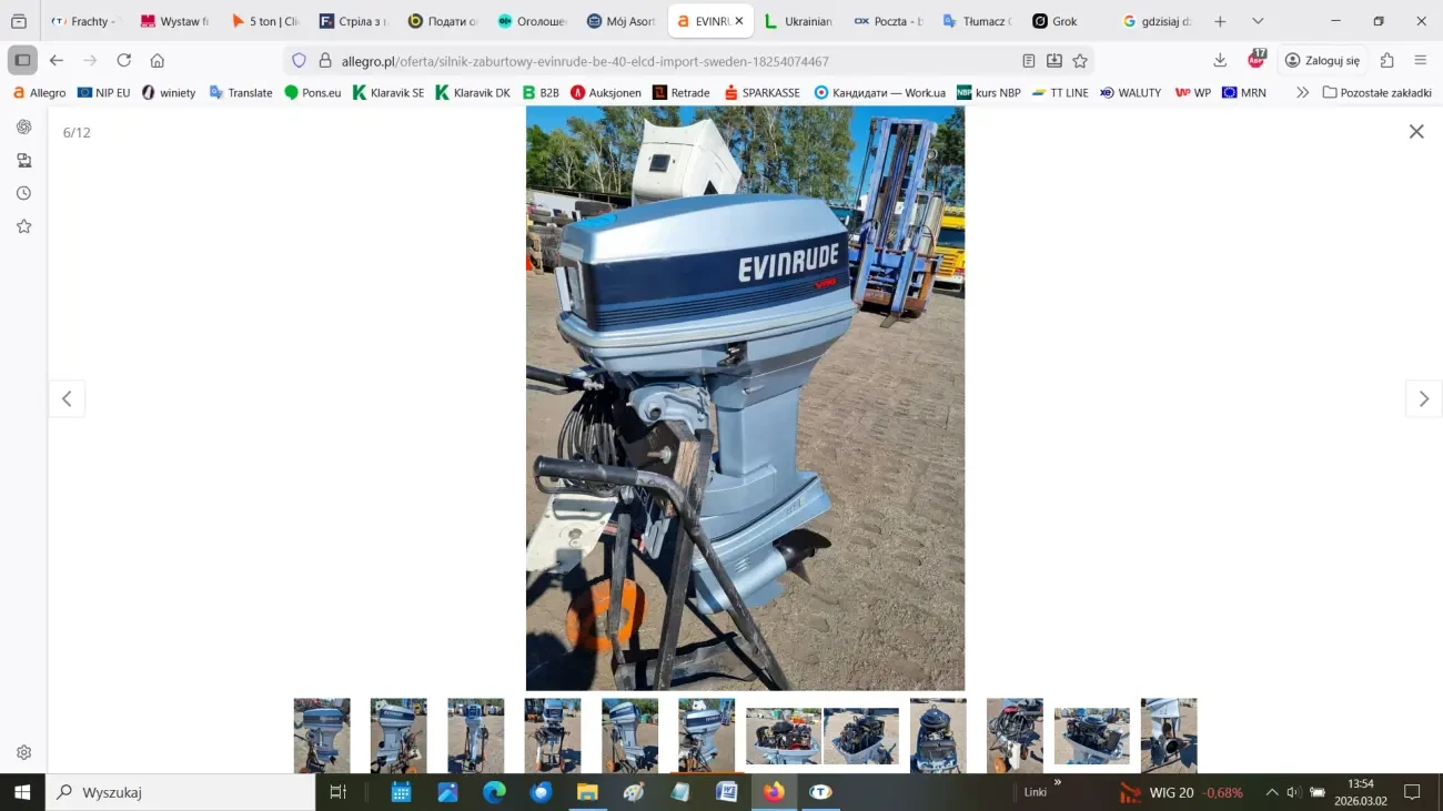Підвісний човновий мотор EVINRUDE BE 40 ELCD 5