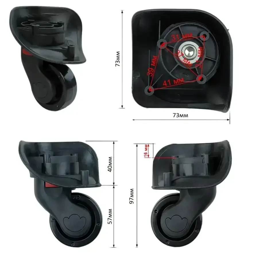 Комплект коліс 78х78 для валізи поворотні 4шт 3