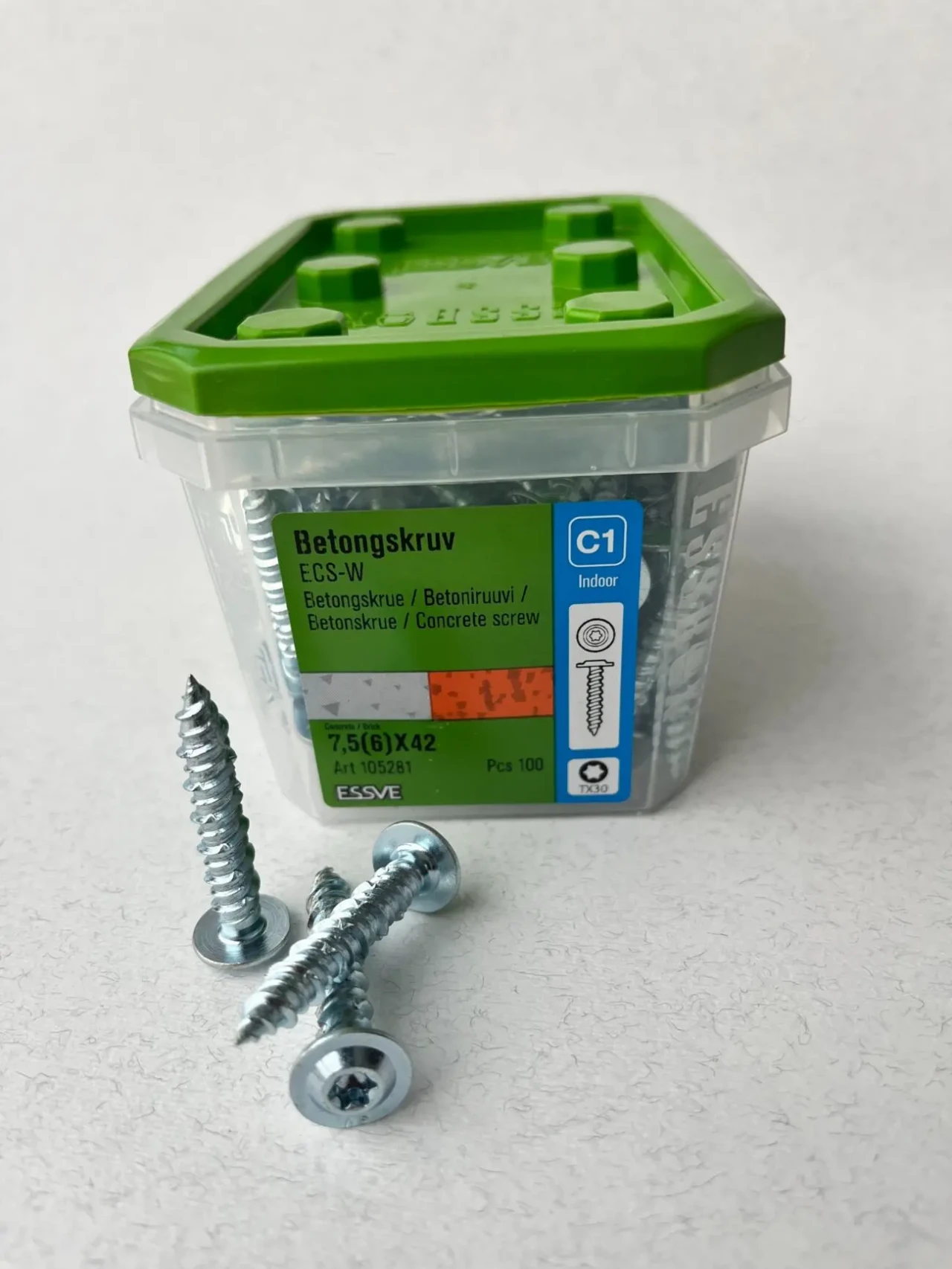 ESSVE 105281 - Бетоношуруп 7.5(6)х42 WAF TX30 оцинкованний 100шт/уп. 8