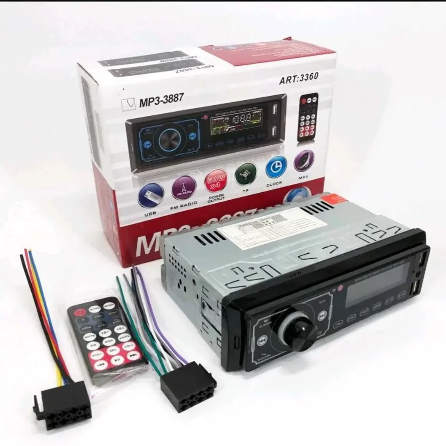 Автомагнітола MP3 3887 ISO 1DIN сенсорний дисплей LED/LCD, Автомобільн 2