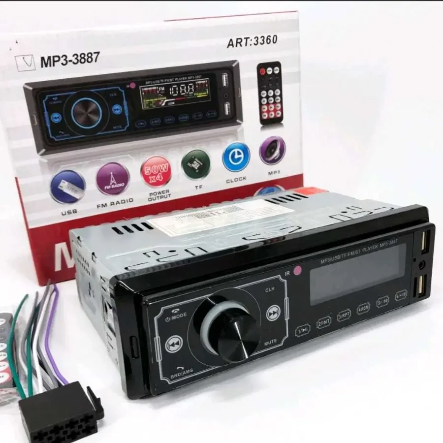 Автомагнітола MP3 3887 ISO 1DIN сенсорний дисплей LED/LCD, Автомобільн 3