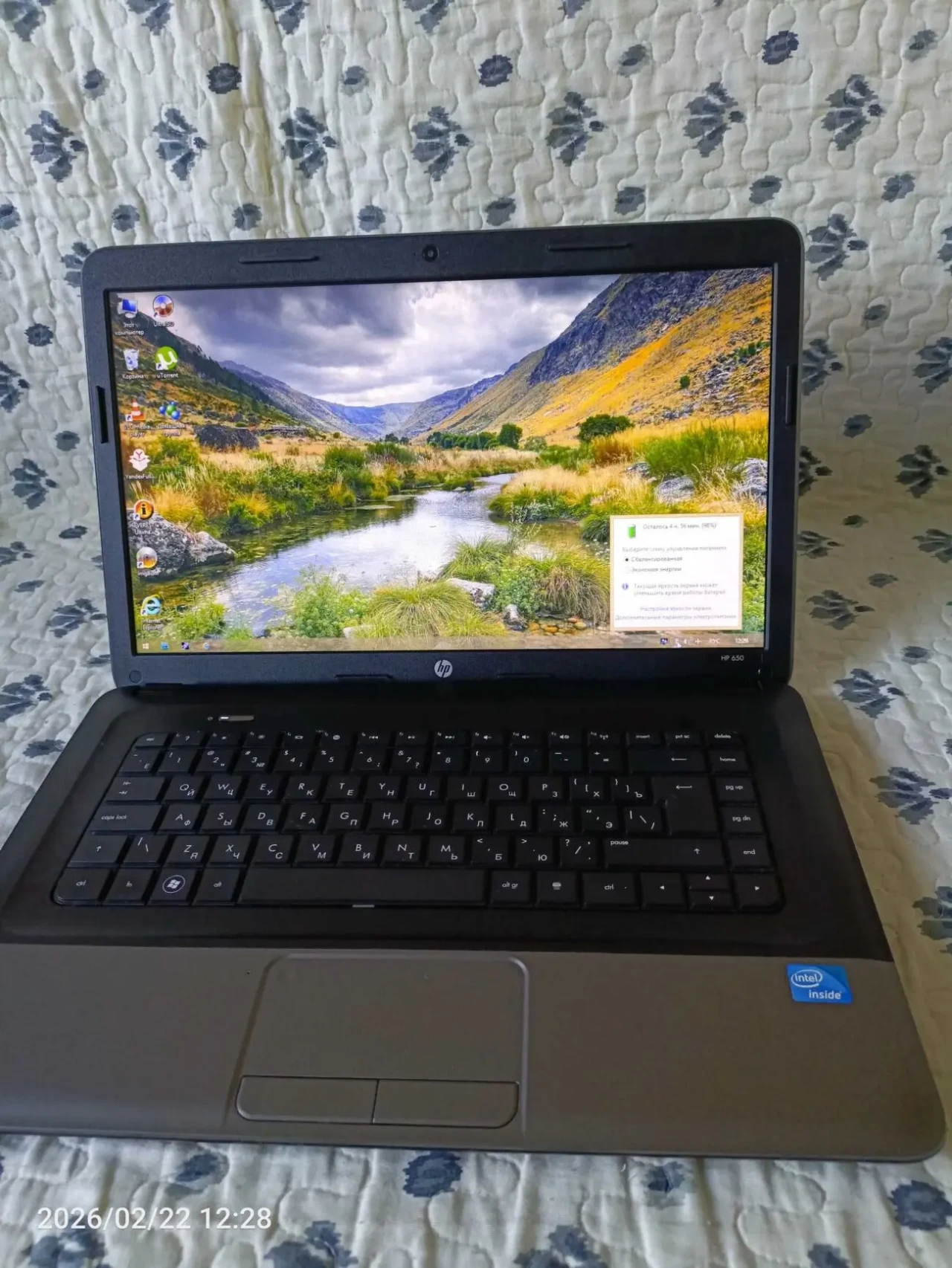 Ноутбук HP650 идеальное состояние, батарея 2