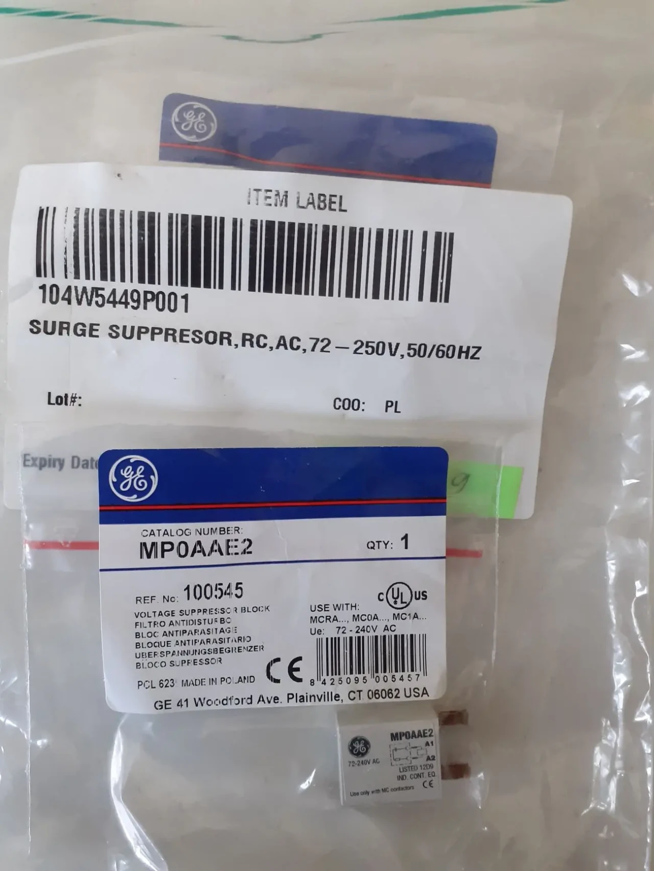 Пригнічувач перенапруг MPOAAE2 General Electric (GE) (ABB RC5 1 250) 5