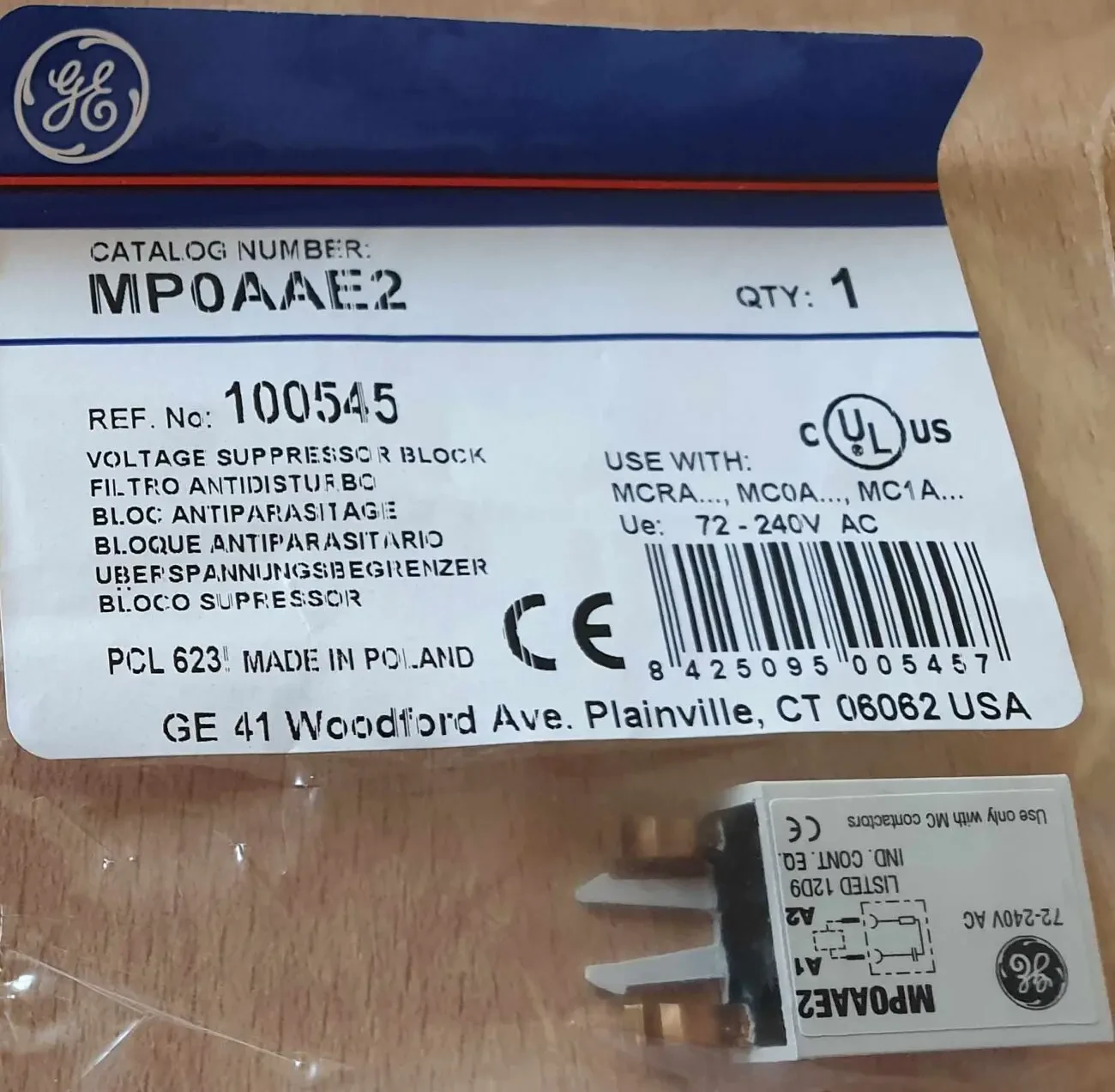 Пригнічувач перенапруг MPOAAE2 General Electric (GE) (ABB RC5 1 250) 2