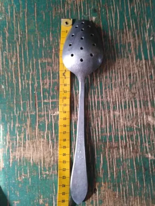 Ложка шумовка,гарнирная ложка с отверстиями алюминиевая Великан 26,5см 4