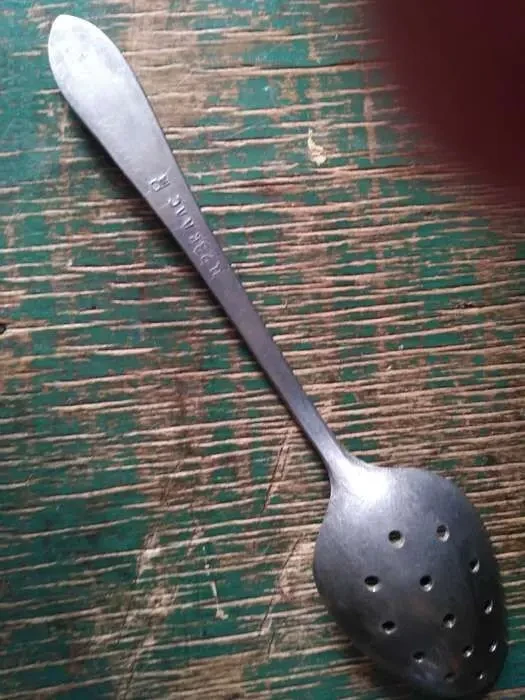 Ложка шумовка,гарнирная ложка с отверстиями алюминиевая Великан 26,5см 7