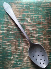 Ложка шумовка,гарнирная ложка с отверстиями алюминиевая Великан 26,5см