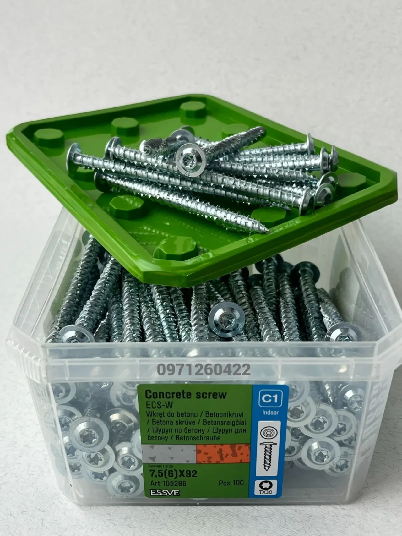 Шуруп для бетону ESSVE 7,5(6)х92 WAF ТХ30, оцинкований (арт. 105286) 6