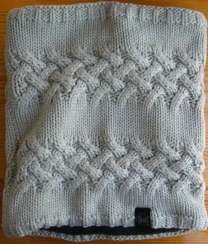 Бежевый бафф зимний вязаный теплый, хлопок флис, шарф, хомут Buff