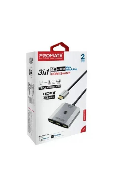 Світч HDMI Promate Mediaswitch-h3 Silver