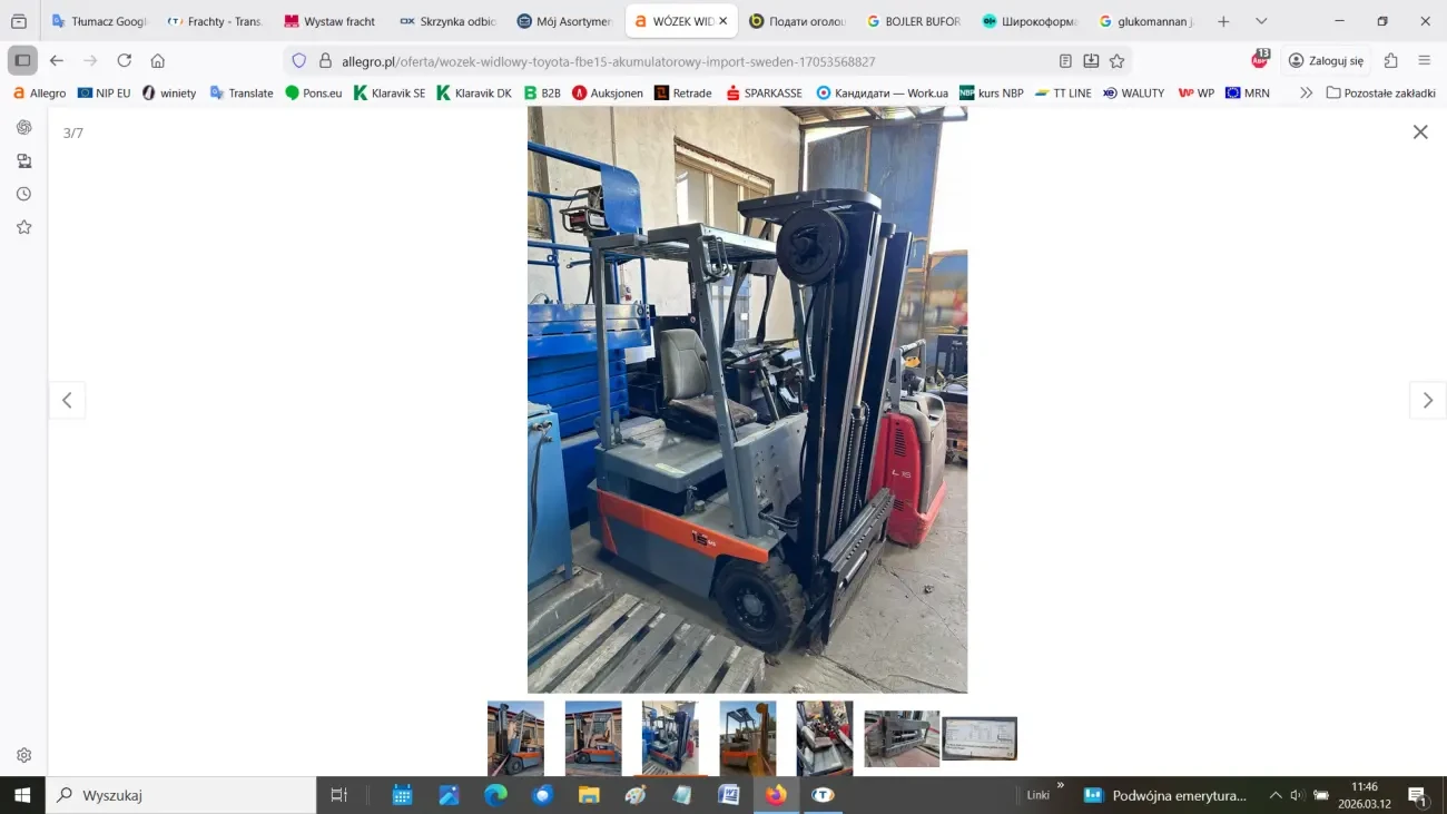 Вилковий навантажувач TOYOTA FBE15 2