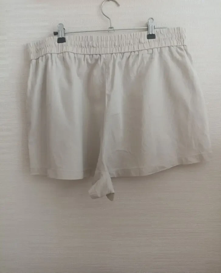 Zara Шорты женские лен с вискозой бежевые XL 7
