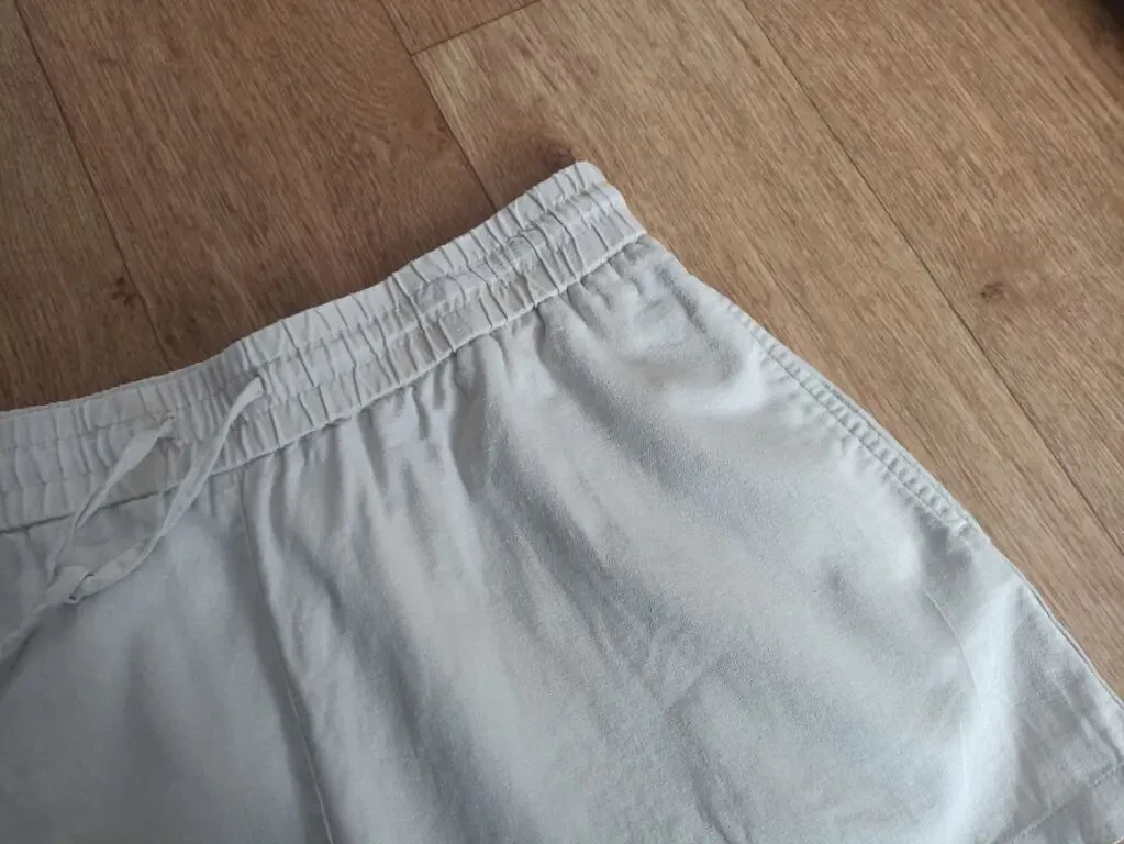 Zara Шорты женские лен с вискозой бежевые XL 5