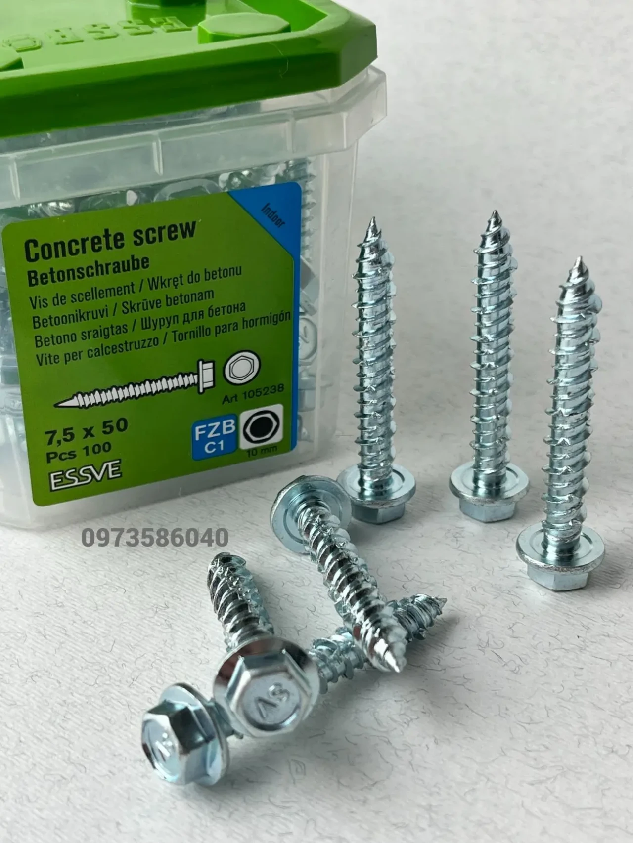 Шуруп для бетону ESSVE 7,5(6)х50 HEX10 (105238) 2