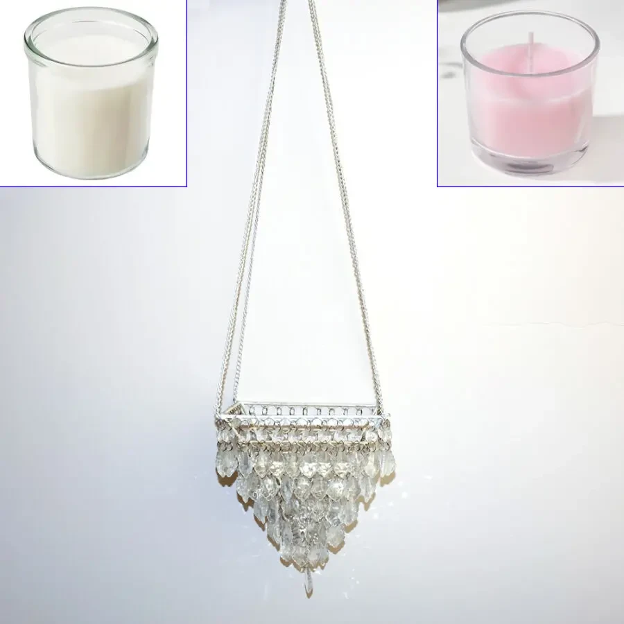 Редкая подвесная винтажная люстра для свечей абажур с подвесками 2