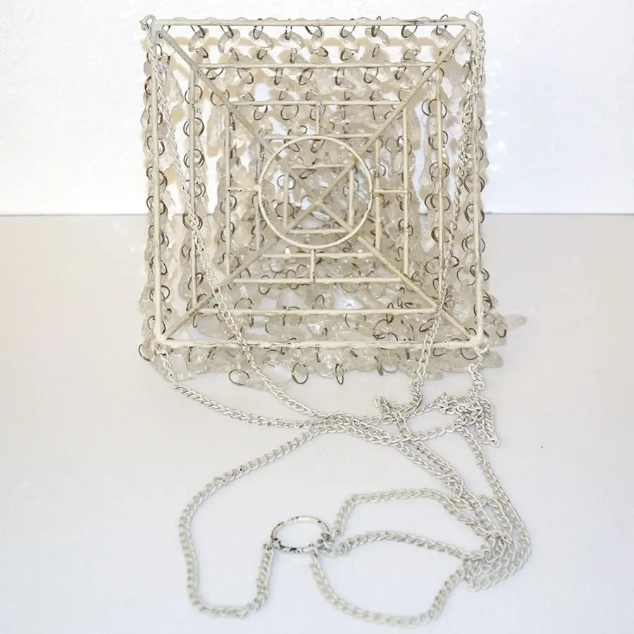 Редкая подвесная винтажная люстра для свечей абажур с подвесками 6