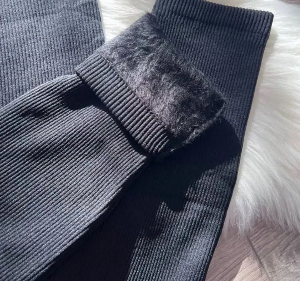 Лосини жіночі в рубчик на хутрі 3