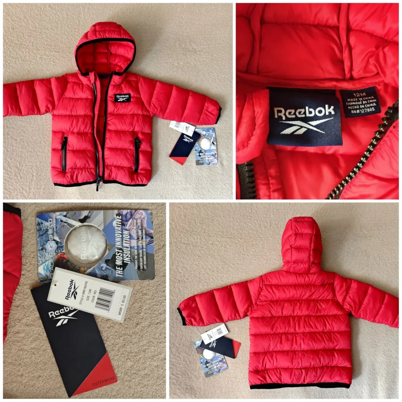 Дитяча демісезонна куртка Reebok (12 міс.). Шапка Тачки у подарунок