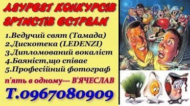 Ведущий,ди-джей, вокалист, баяянист, фотограф