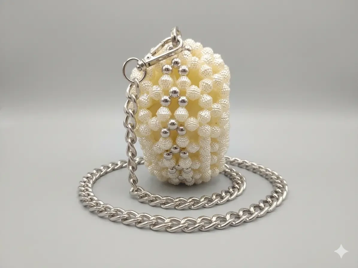 Перлинна сумочка-мікро у формі серця 3