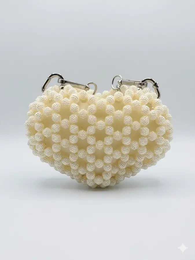 Перлинна сумочка-мікро у формі серця