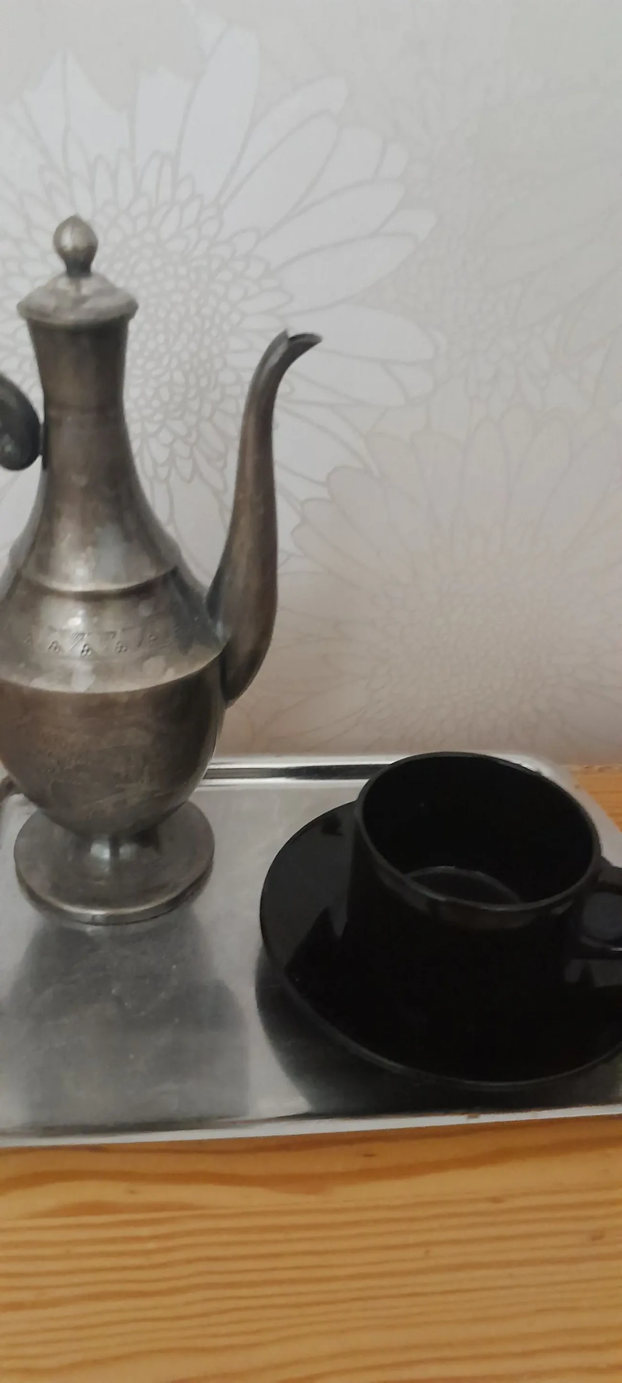 Красивая кофейная пара чёрного цвета. Аркопал. Франция 4