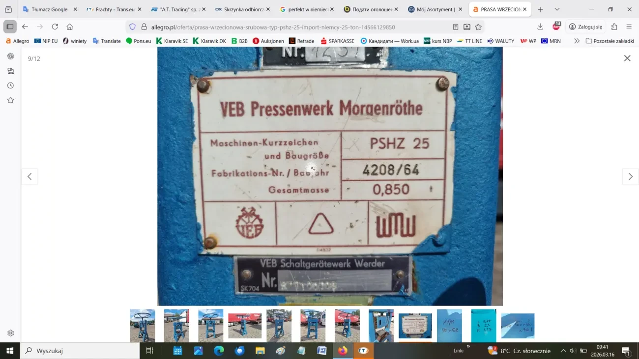 Гвинтовий шпиндельний прес PSHZ 7