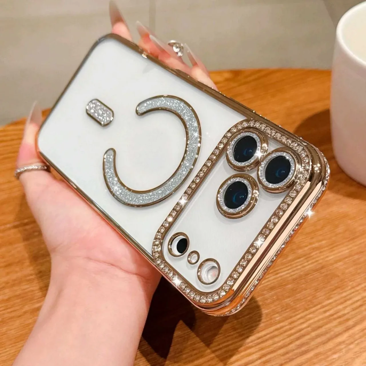 Розкішний чохол зі стразами для iPhone 17 Pro Max – MagSafe та захист 7