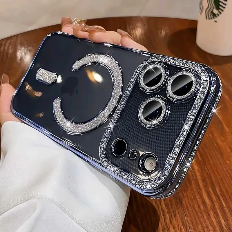 Розкішний чохол зі стразами для iPhone 17 Pro Max – MagSafe та захист 6